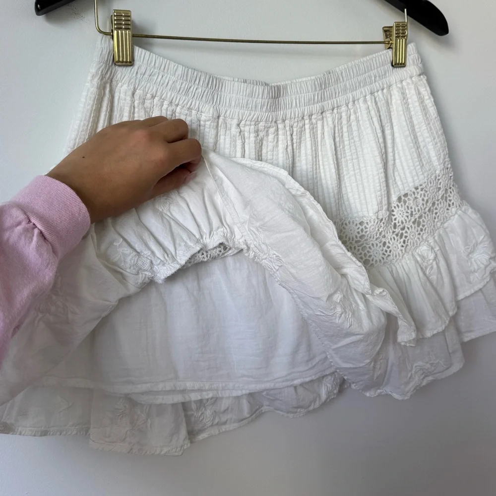 Love Shack Fancy True White Rilo Skirt - Size L - Picture 9 of 13